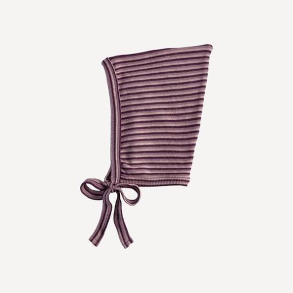 NWT Kate Quinn Elf Hat Mauve Stripe Organic Cotton Skinny Ribbed 6-12m - Picture 1 of 1